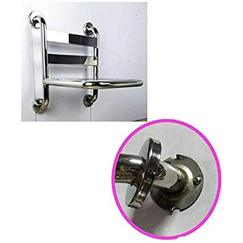 ZYQDRZ Sedia da Doccia Fissa Parete Acciaio Inox, Sgabello da Parete per Anziani Bagno Sicuro, Sedile da Bagno Senza Barri...