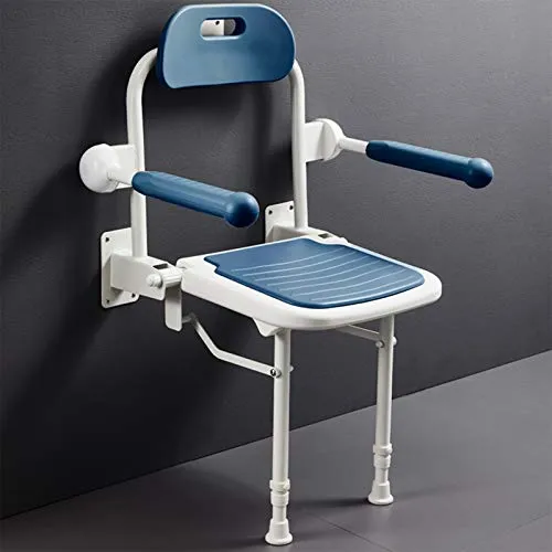 ZYQDRZ Sgabello da Muro, Doccia Pieghevole Doccia Anziana Sedia da Bagno Pieghevole, Sgabello Antiscivolo con Braccioli, S...