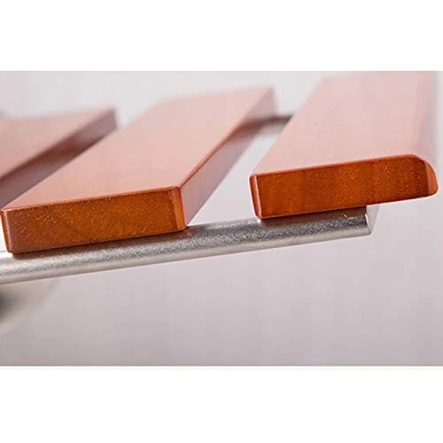 ZYQDRZ Sgabello Termali Muro Soffietto Teak Teak Metallo, Sgabello da Bagno per Balneazione per Anziani, Il Carico Massimo...