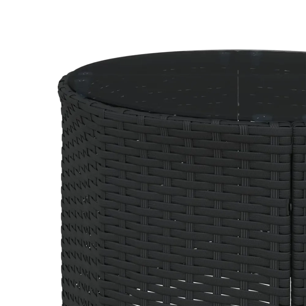Divano circolare da esterno rattan nero con cuscini bianchi