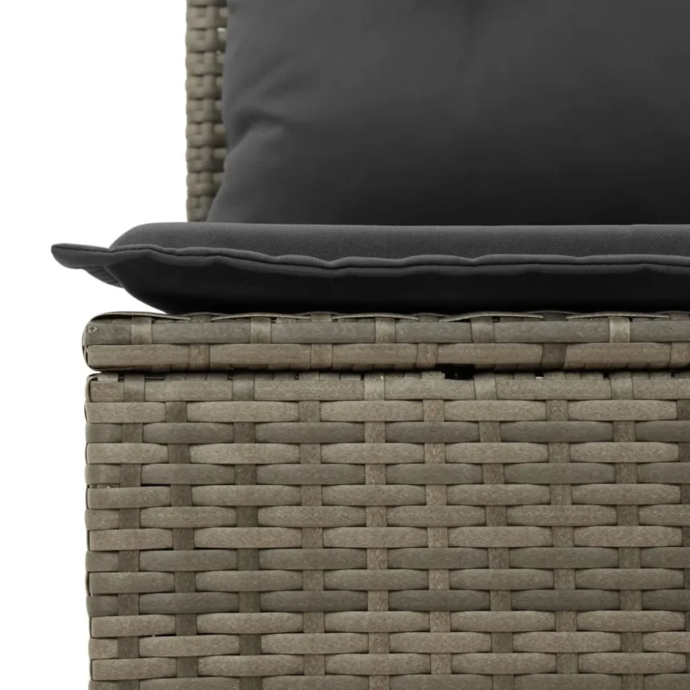 Divano modulare da esterno rattan grigio con cuscini grigio scuro