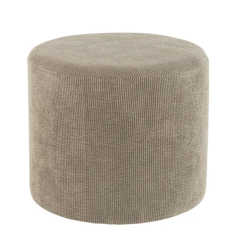 Pouf Sgabello Poggiapiedi Velluto Coste Colore Grigio Ø 43 cm