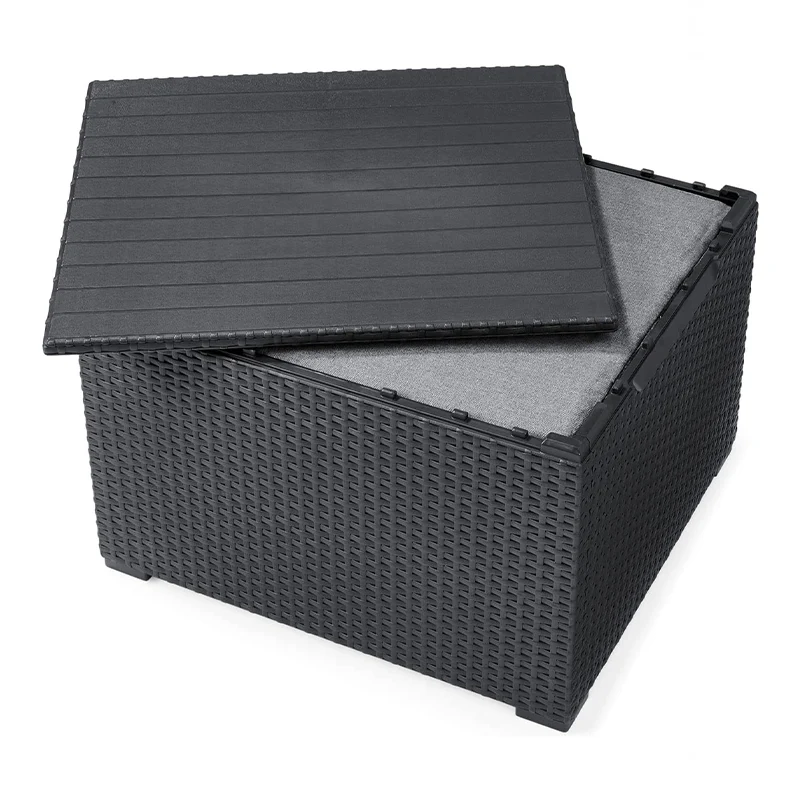 Salotto da esterno resina "Corner" divano + poltrone + tavolino per giardino per Soggiorno Esterno