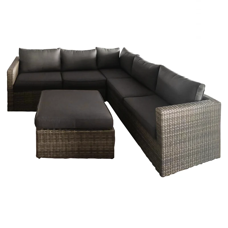 Salotto per esterno polirattan "Lounge" perfetto di divano e tavolino per giardino