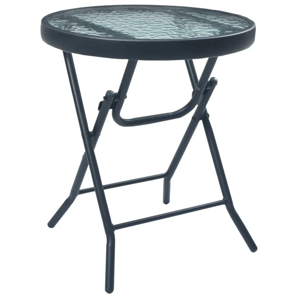 Set da Bistrot 3 pz Crema Acciaio con 2 Poltrone e Pouf