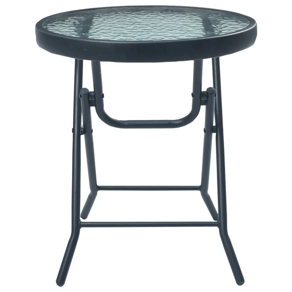 Set da Bistrot 3 pz Crema Acciaio con 2 Poltrone e Pouf