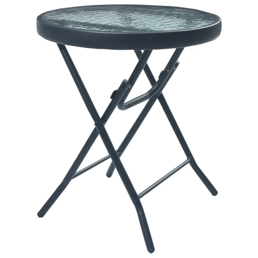 Set da Bistrot 3 pz Crema Acciaio con 2 Poltrone e Pouf