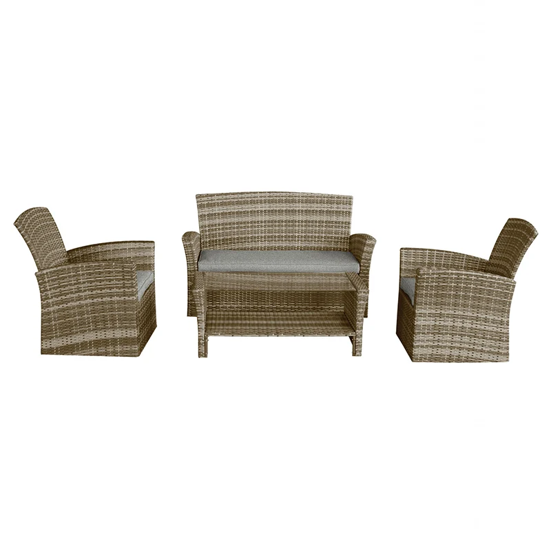 Set Modulare Salotto per esterno polirattan "Century" divano poltrone e tavolino per giardino