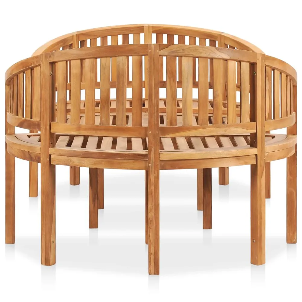 Set Salotto da Giardino 3 pz Design Curvo Massello di Teak con 2 Poltrone e Pouf