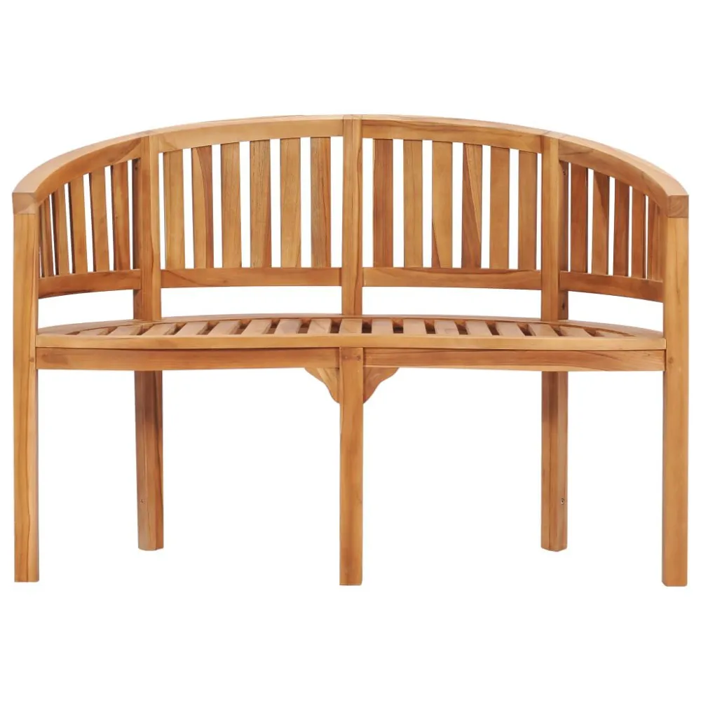 Set Salotto da Giardino 3 pz Design Curvo Massello di Teak con 2 Poltrone e Pouf