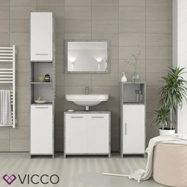Vicco Mobile sottolavabo Kiko Armadietto per lavandino Cemento