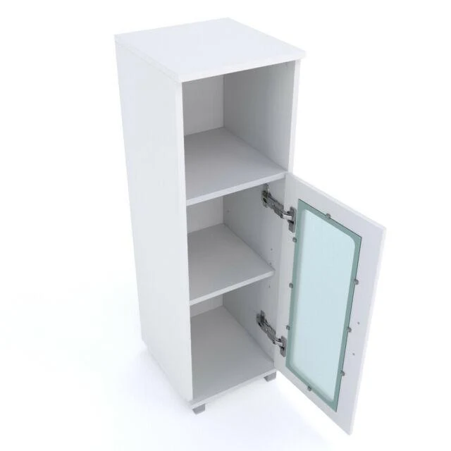 Vicco Mobiletto medio per bagno Rayk Armadietto per bagno Vetro Bianco