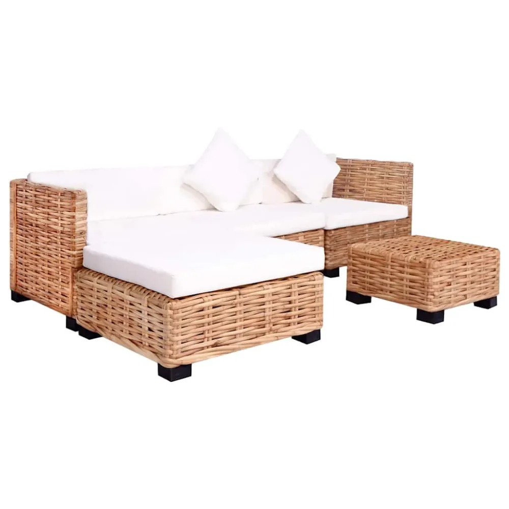 Set Modulare Set Divano 14 pz Rattan Naturale