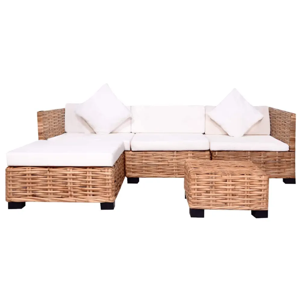 Set Modulare Set Divano 14 pz Rattan Naturale