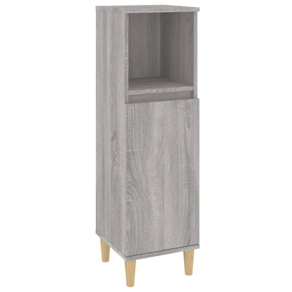 Specchio ingranditore Armadietto Bagno Grigio Sonoma 30x30x100cm Legno Multistrato