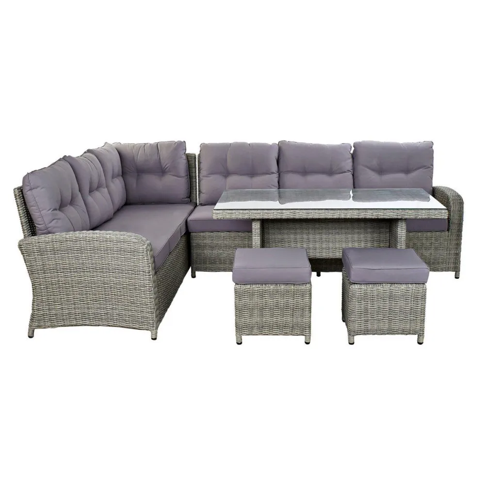 DIVANO SET 4 RATAN SINTETICO 267X204X90 alexandra Meti