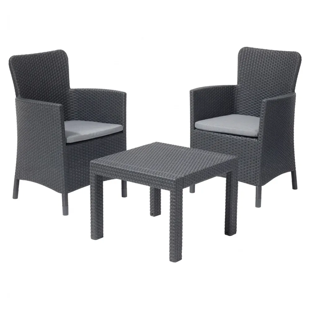 Set rattan Salvador Balcony Keter 3 pezzi polipropilene 2 poltrone tavolino