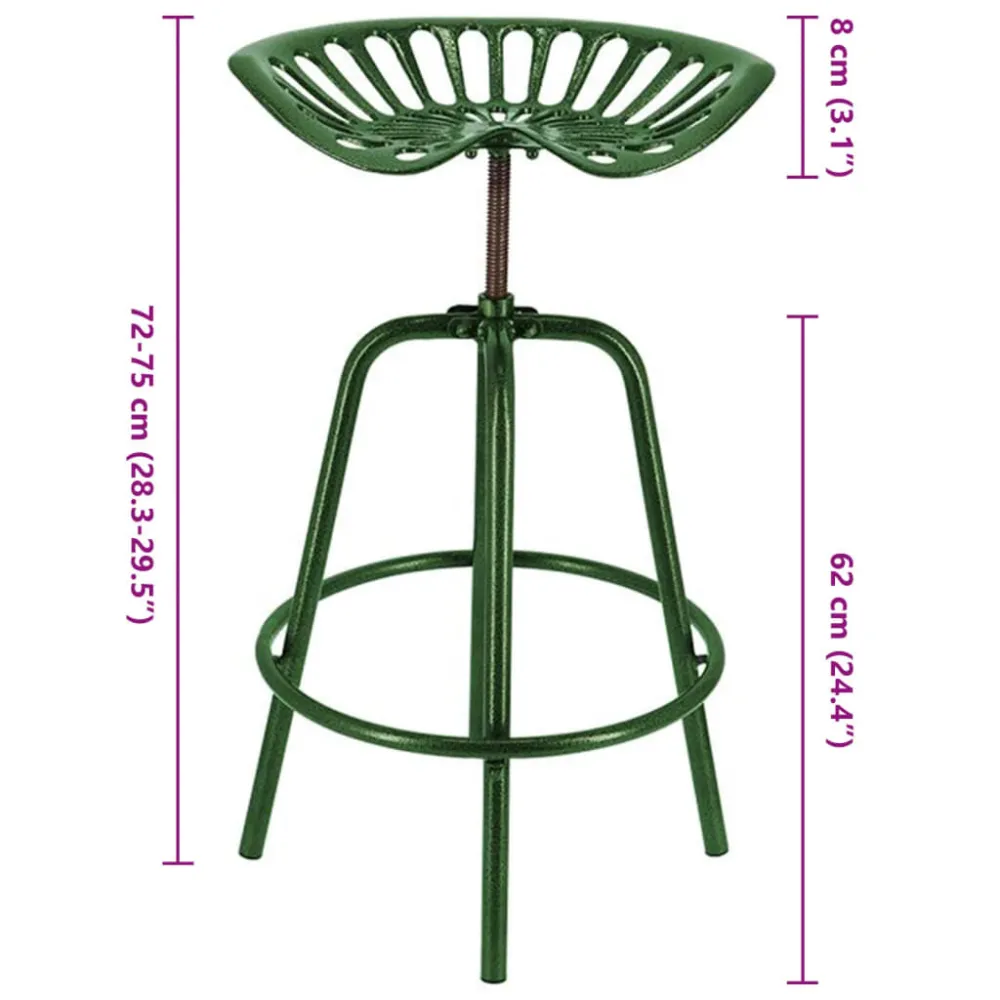 Esschert Design Sedia da Bar con Sedile Trattore Verde