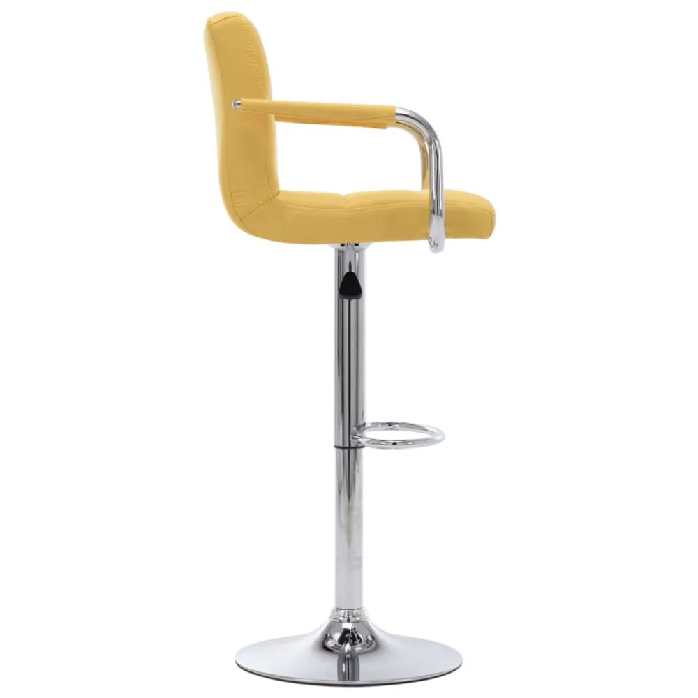 Sedia da Bar Gialla Tessuto