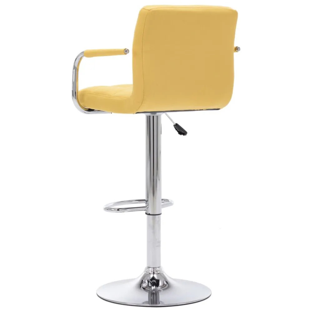 Sedia da Bar Gialla Tessuto