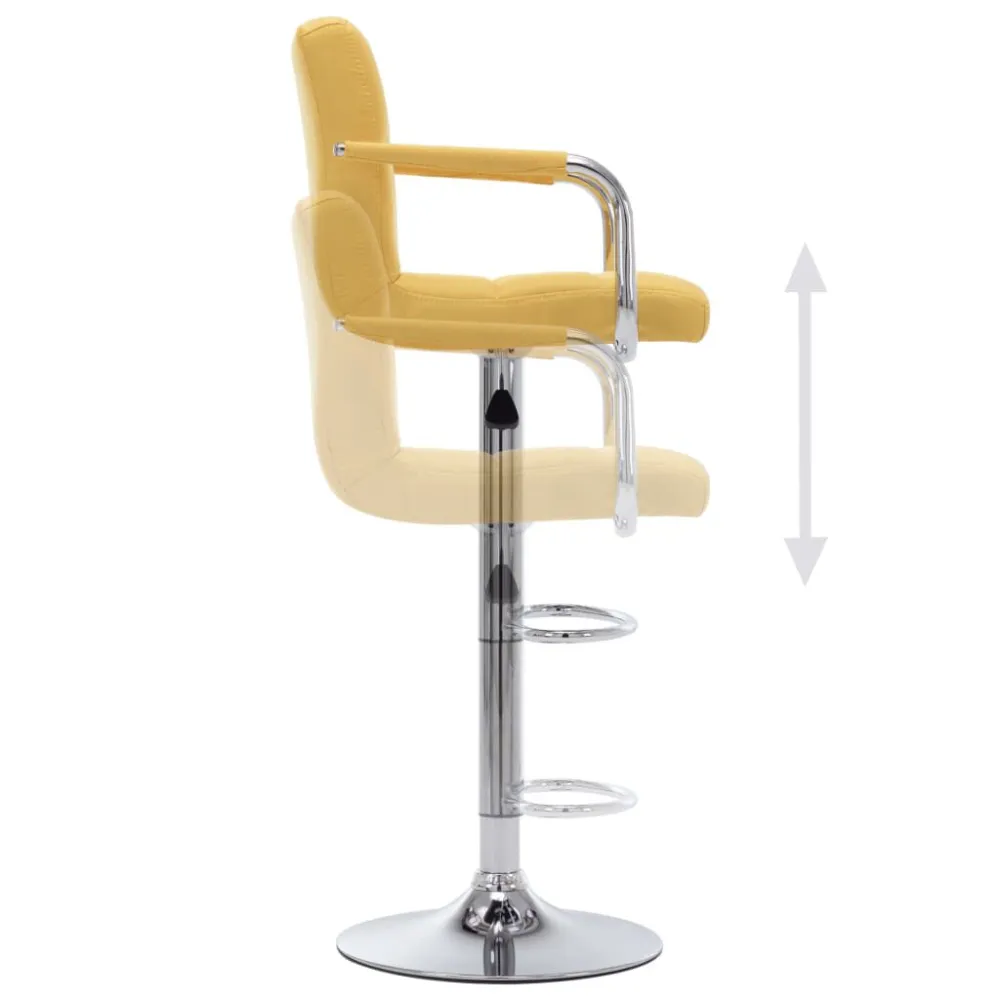 Sedia da Bar Gialla Tessuto