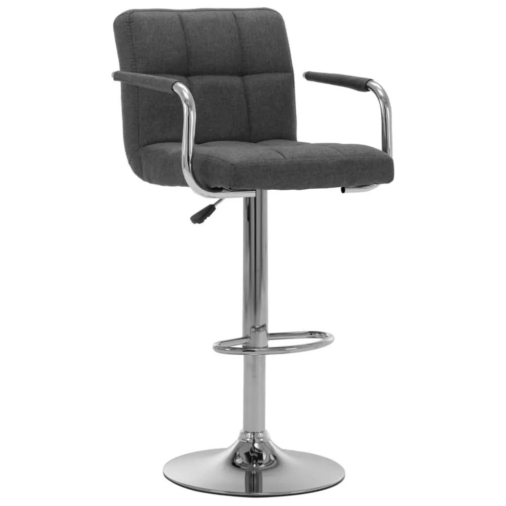 Sedia da Bar Grigio Scuro Tessuto