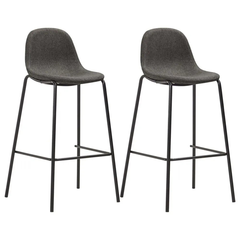 Sedie da Bar 2 pz Grigio Scuro Tessuto