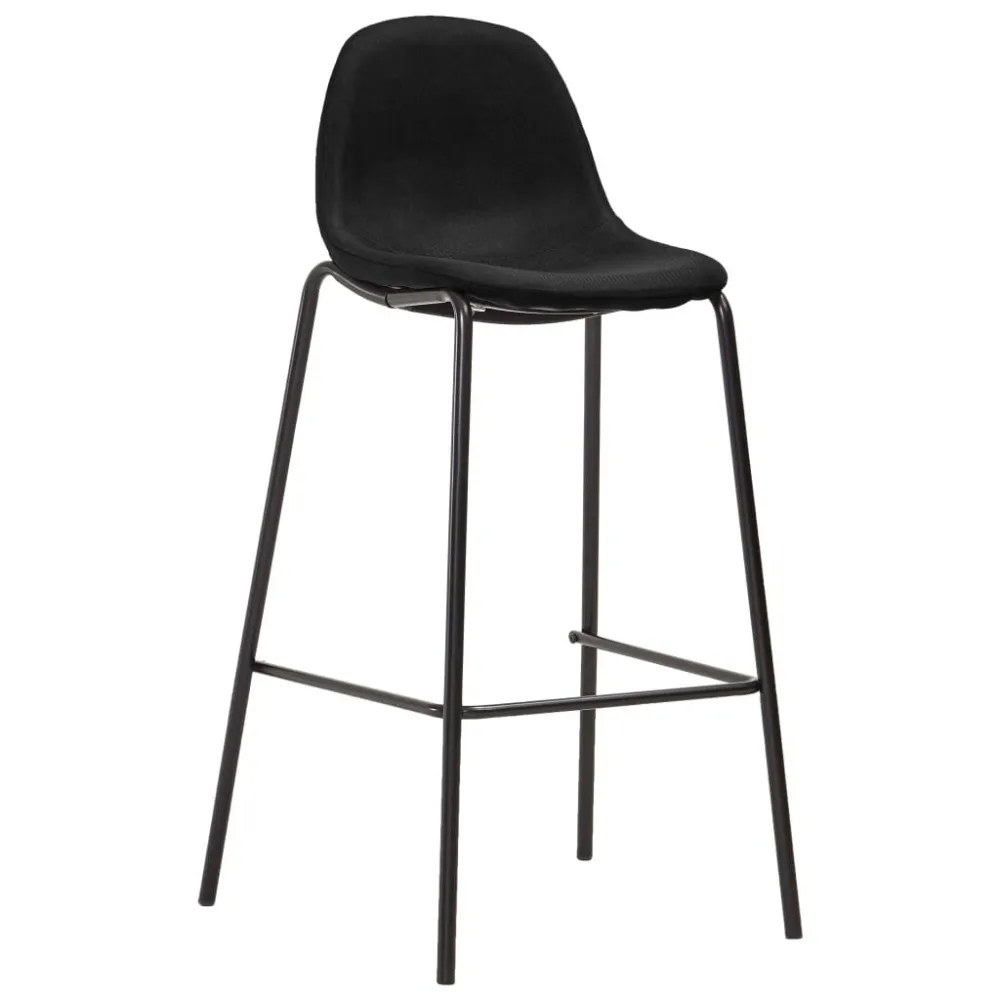 Sedie da Bar 4 pz Nere Tessuto