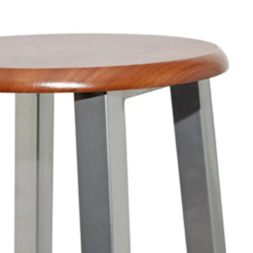 Sgabelli da Bar 4 pz Argento e Marrone MDF