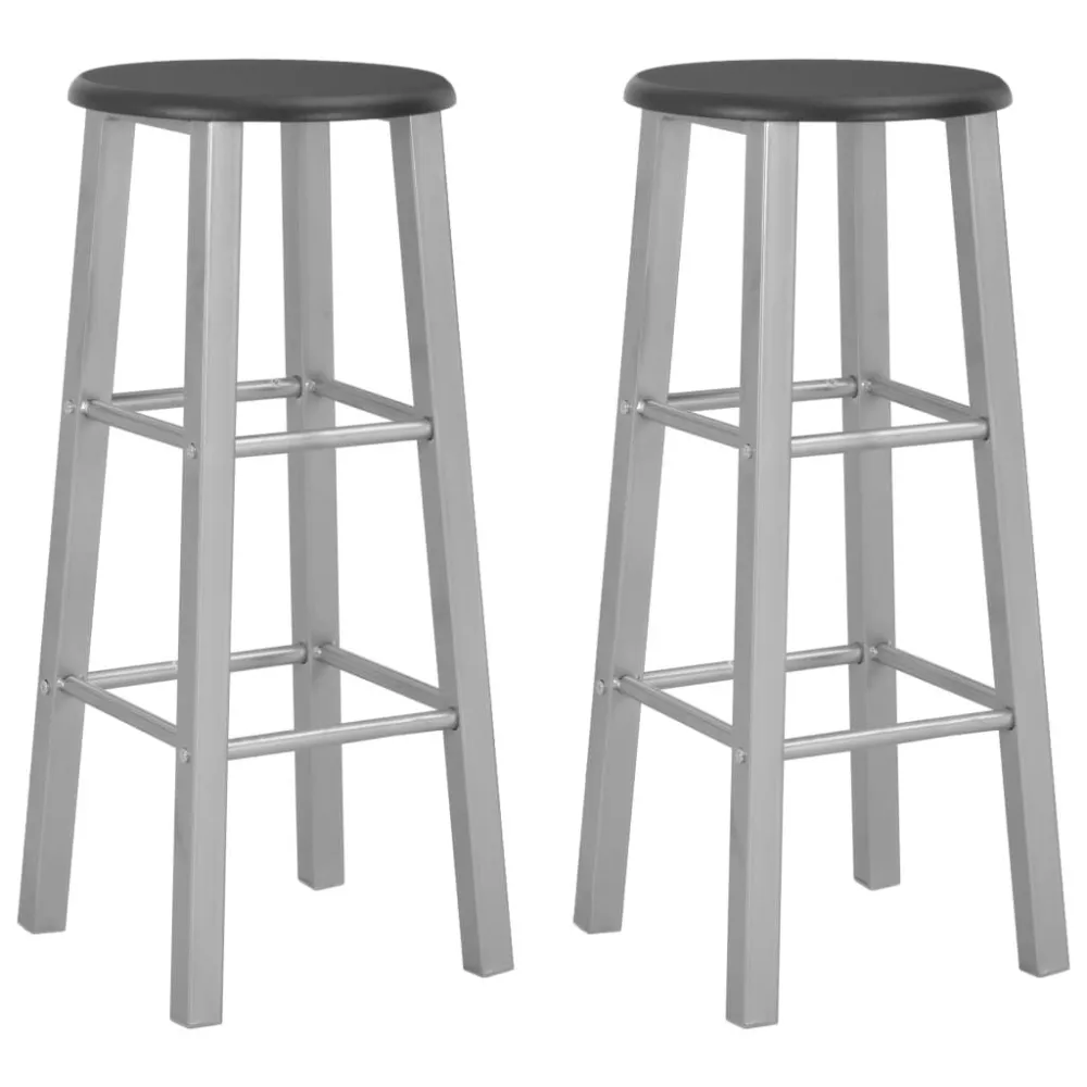 Sgabelli da Bar 2 pz Argento MDF