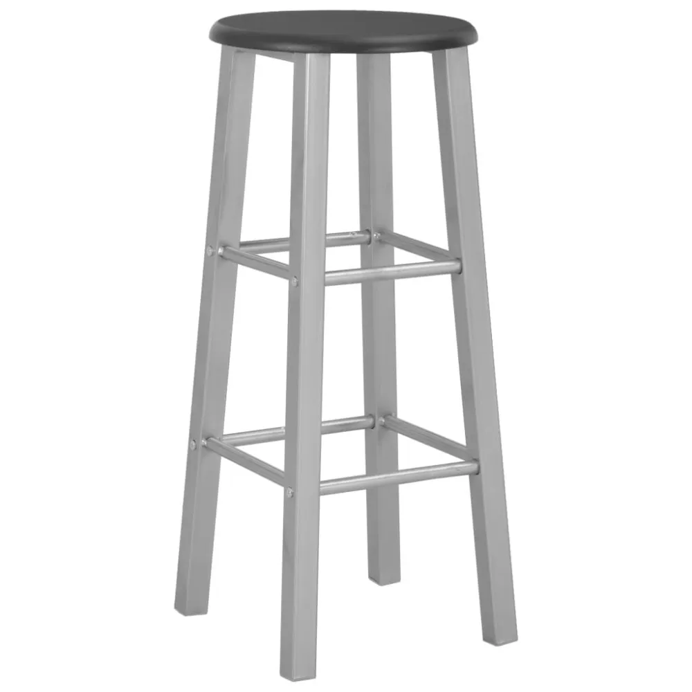 Sgabelli da Bar 2 pz Argento MDF