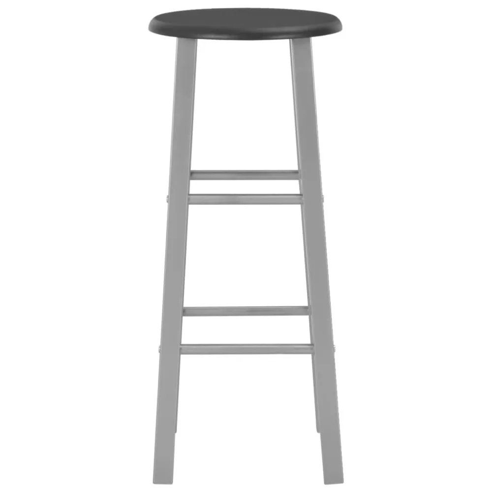 Sgabelli da Bar 2 pz Argento MDF