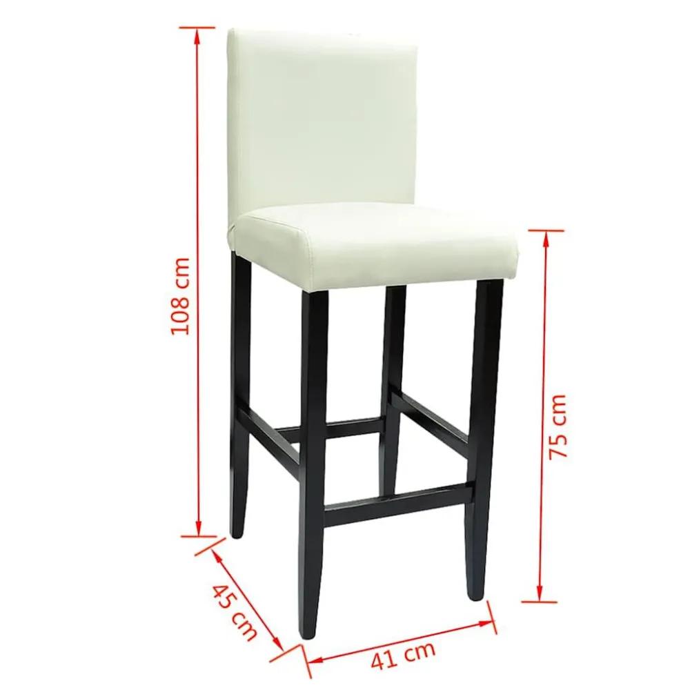 Sgabelli da Bar 4 pz Bianchi Similpelle