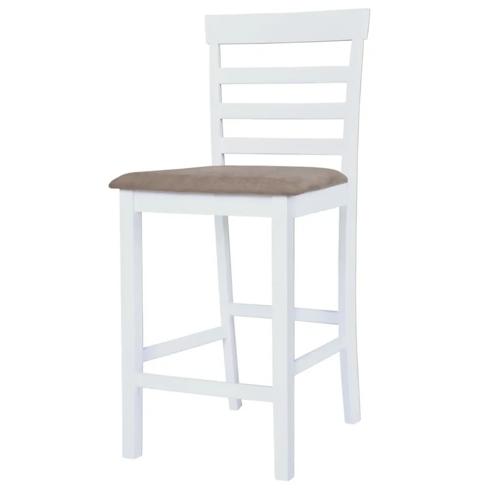 Sgabelli da Bar 2 pz Bianchi Tessuto