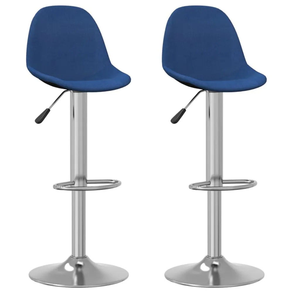 Sgabelli da Bar 2 pz Blu Tessuto