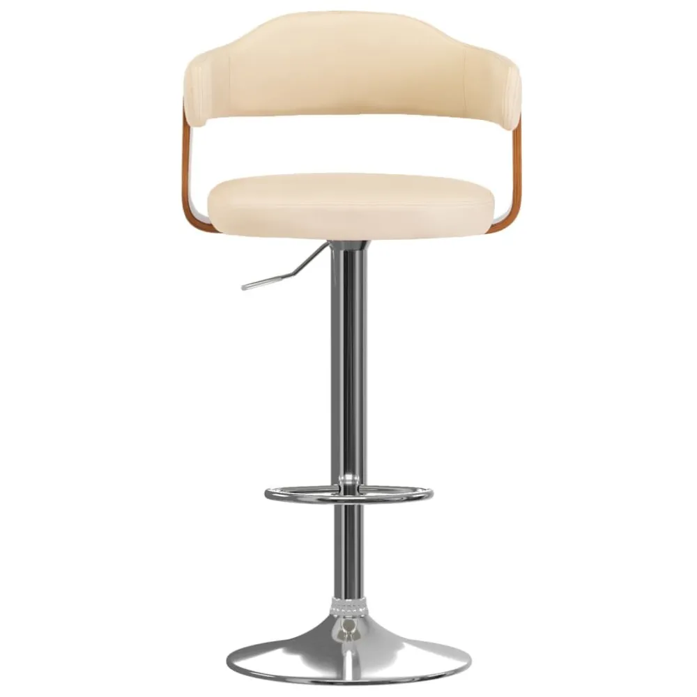 Sgabelli da Bar 2 pz Crema Legno Curvo e Similpelle