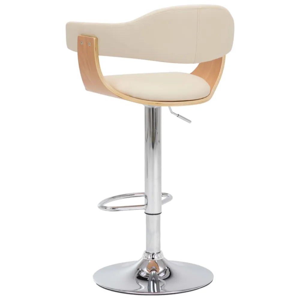 Sgabelli da Bar 2 pz Crema Legno Piegato e Similpelle