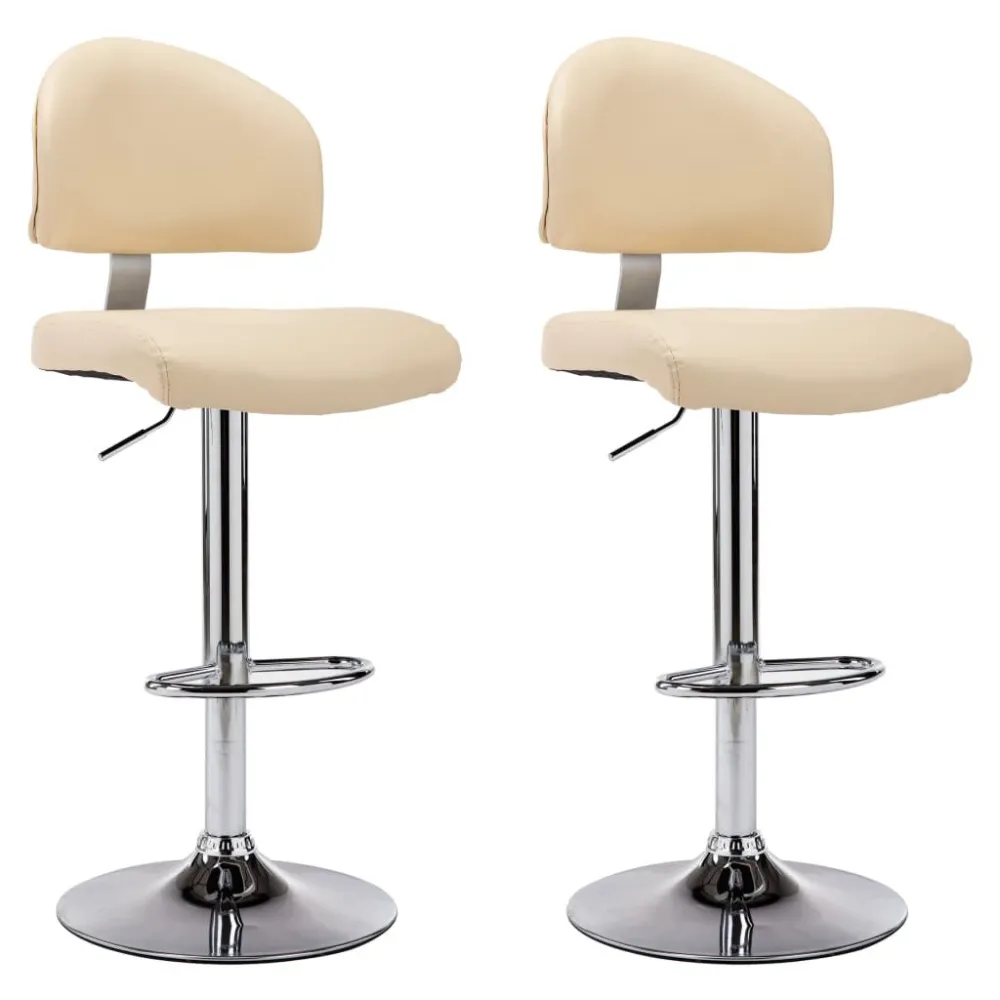 Sgabelli da Bar 2 pz Crema Similpelle