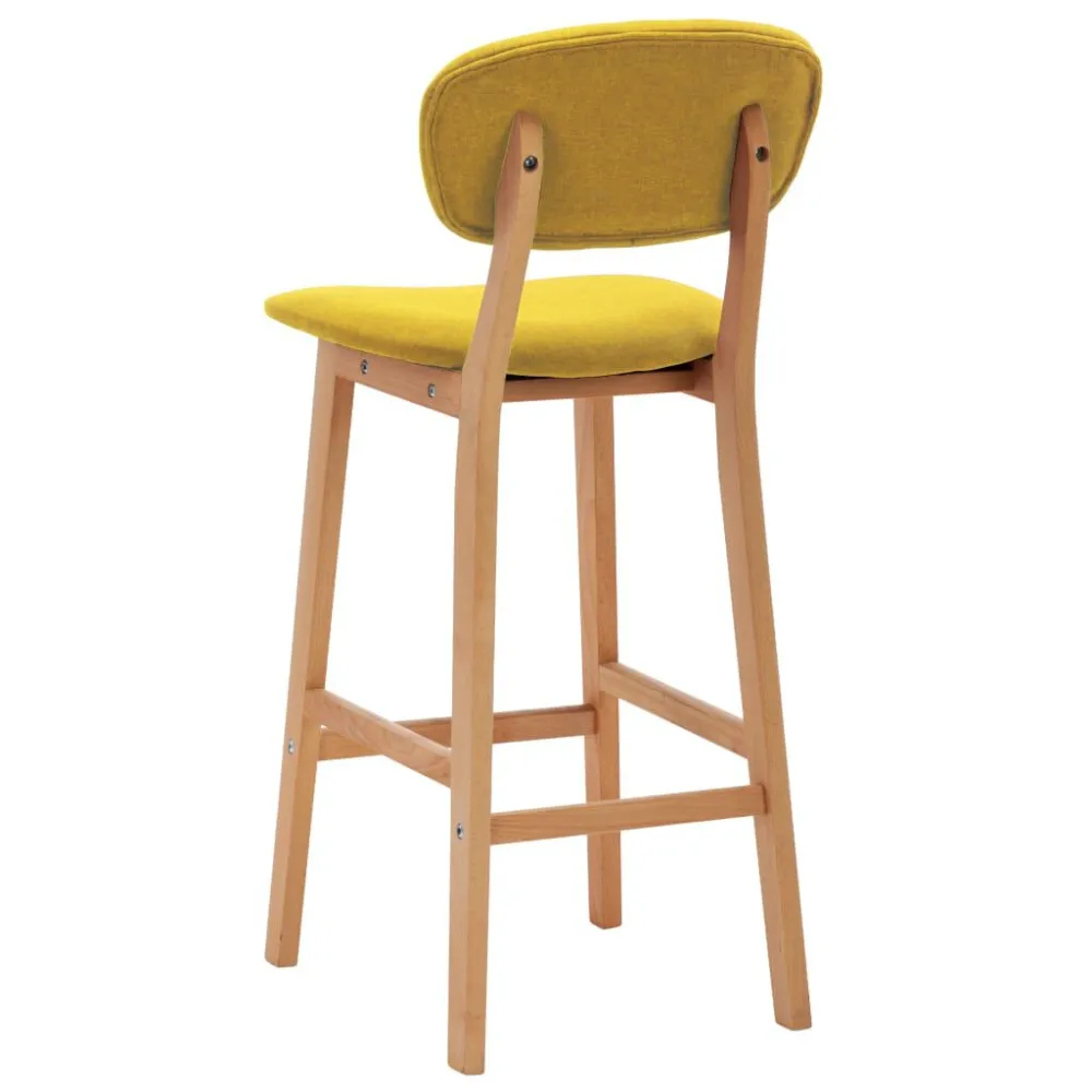 Sgabelli da Bar 2 pz Giallo Senape Tessuto