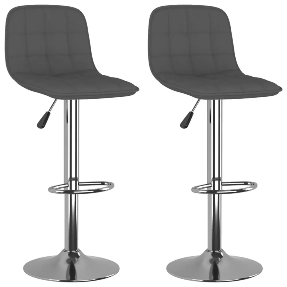 Sgabelli da Bar 2 pz Grigio Scuro Tessuto