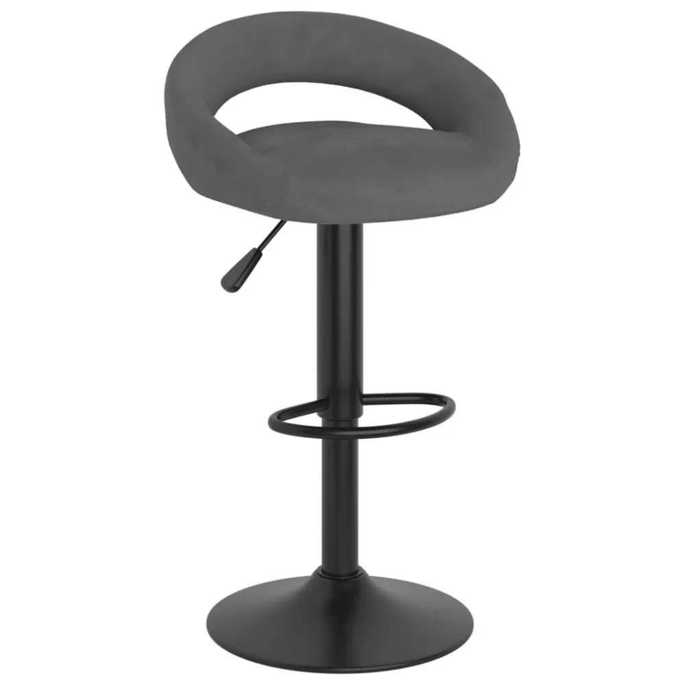 Sgabelli da Bar 2 pz Grigio Scuro Velluto