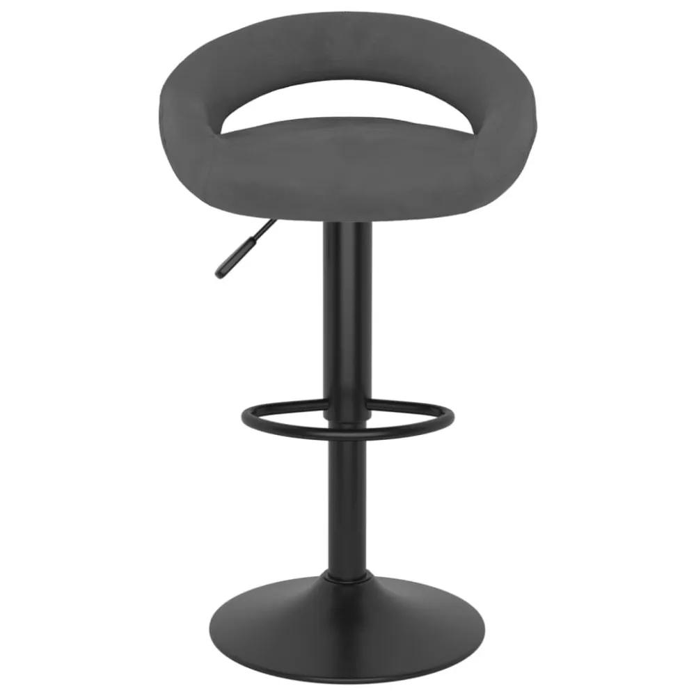 Sgabelli da Bar 2 pz Grigio Scuro Velluto