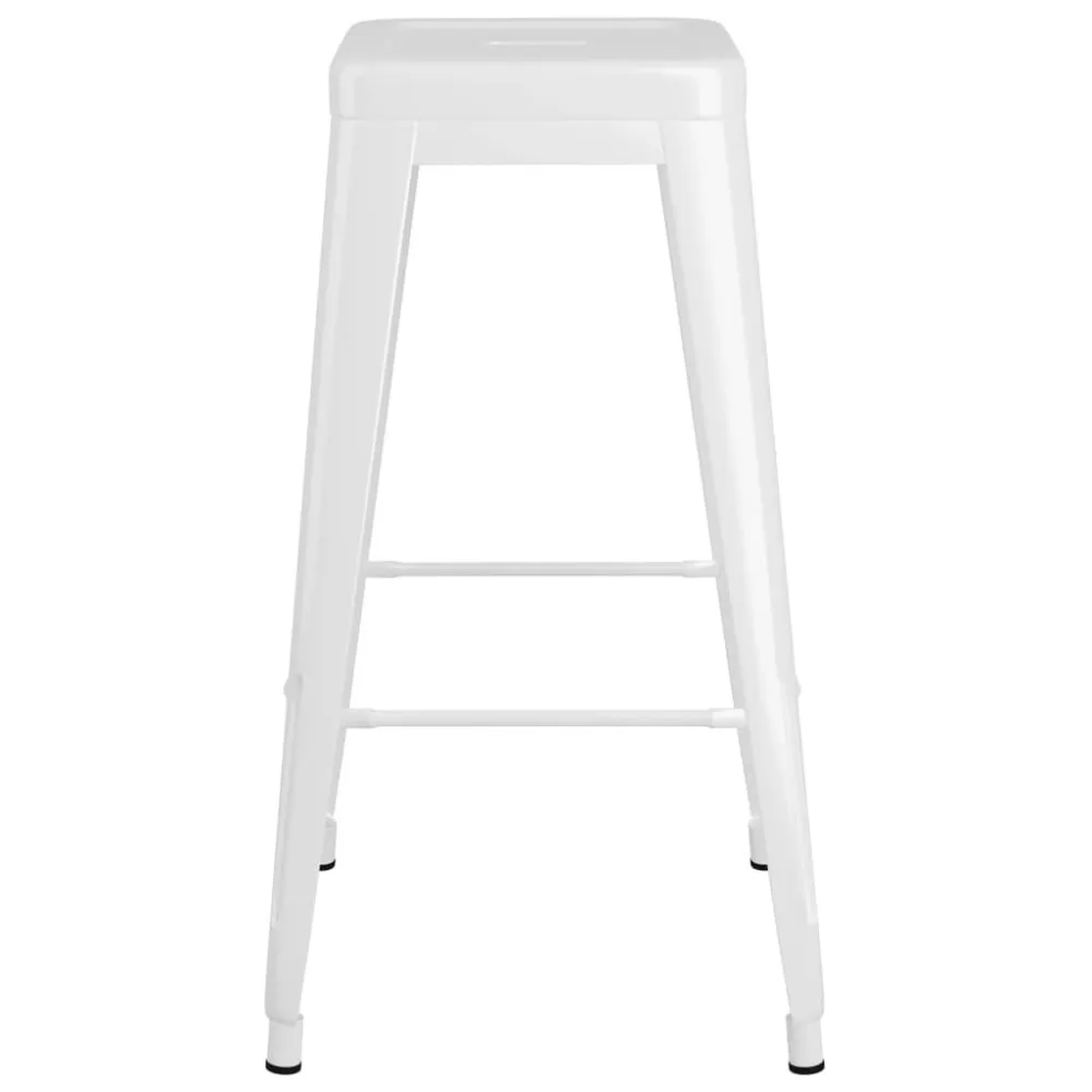 Sgabelli da Bar Impilabili 2 pz Bianchi Metallo