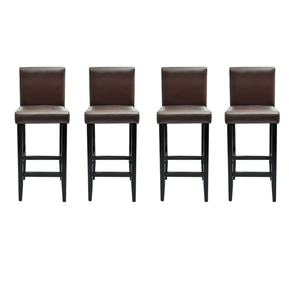 Sgabelli da Bar 4 pz Marrone Scuro Similpelle