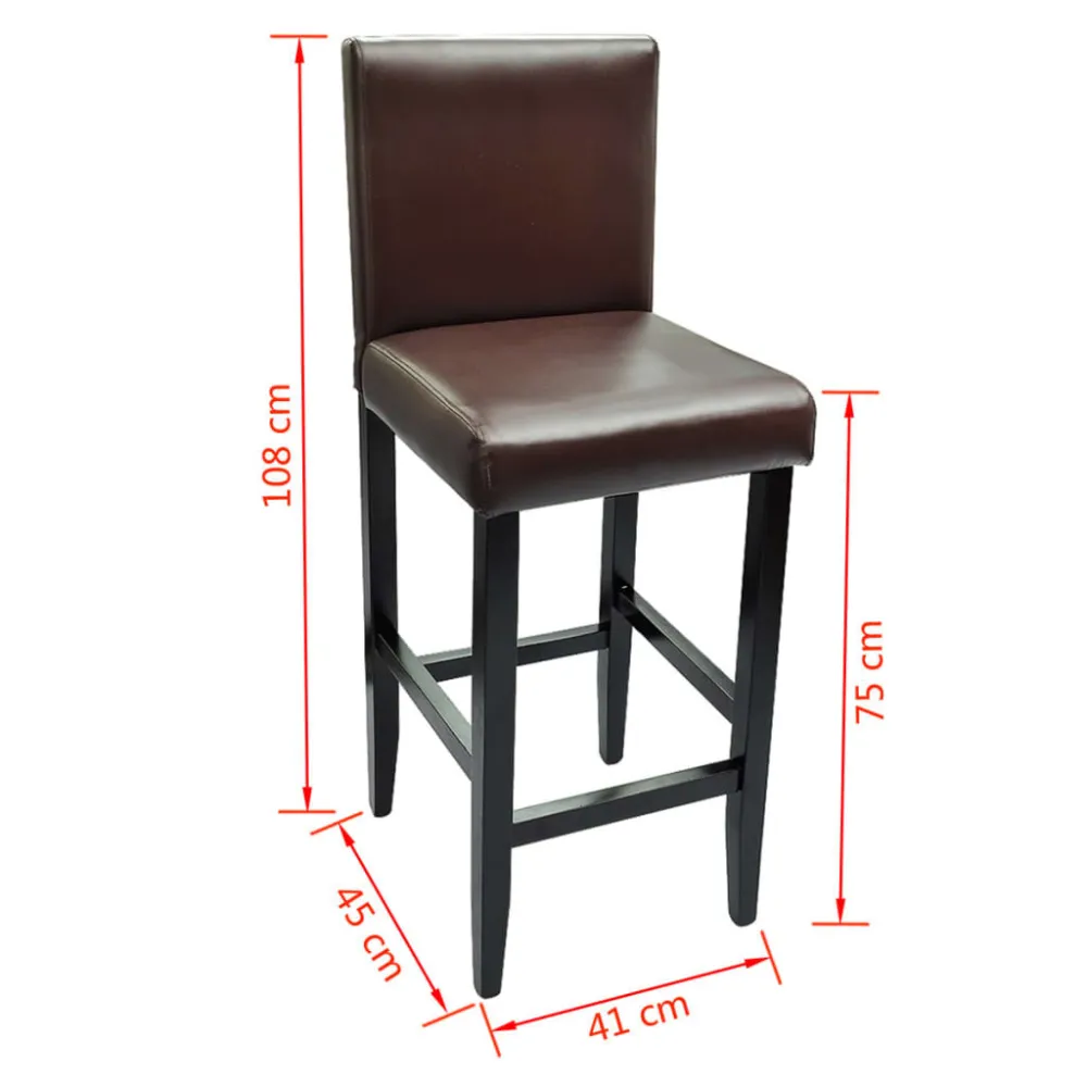 Sgabelli da Bar 4 pz Marrone Scuro Similpelle