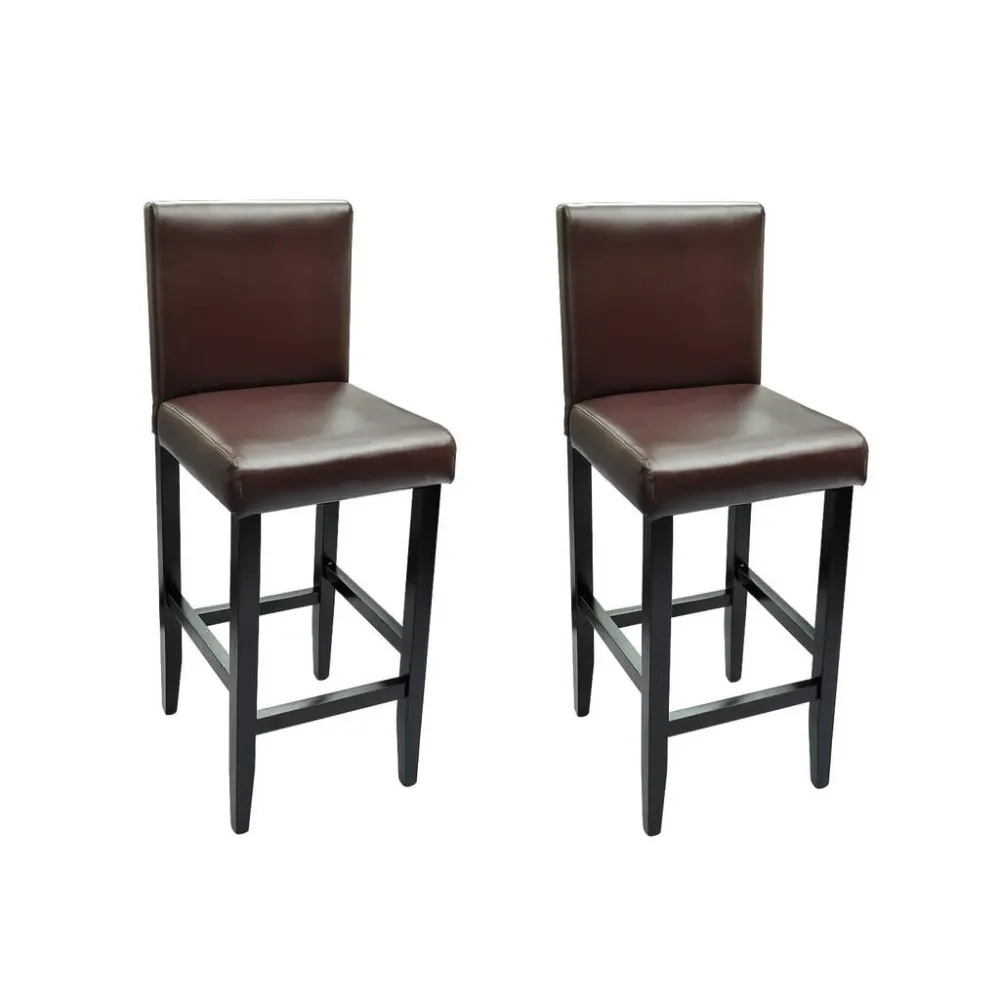 Sgabelli da Bar 2 pz Marrone Scuro Similpelle