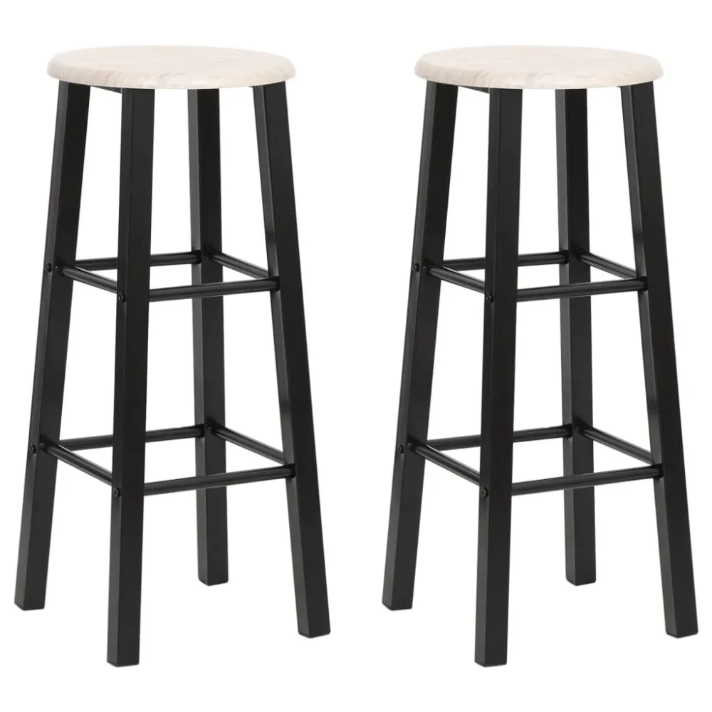 Sgabelli da Bar 2 pz Neri MDF