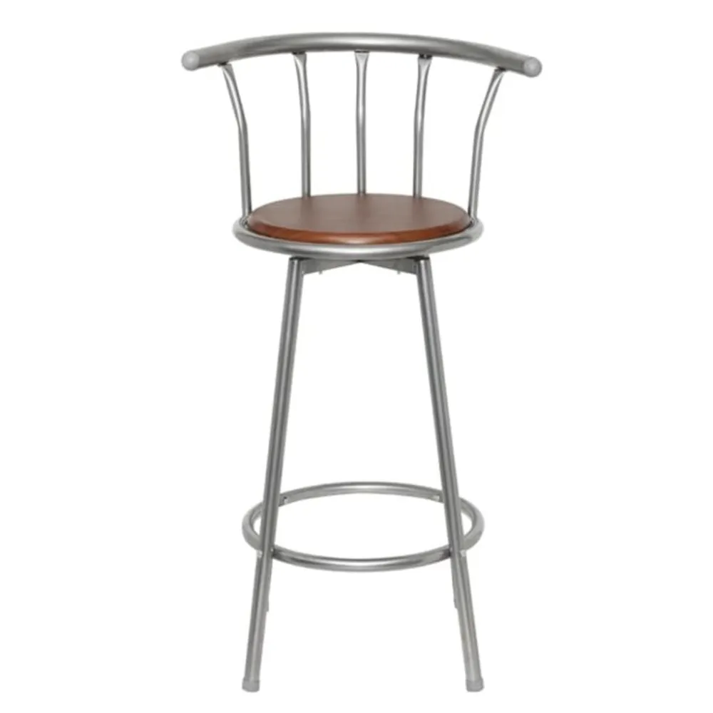 Sgabelli da Bar Set 2 pz Acciaio Marroni