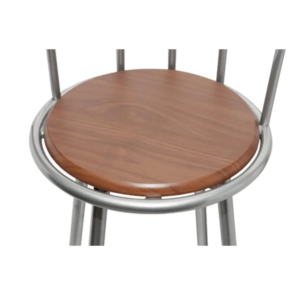 Sgabelli da Bar Set 2 pz Acciaio Marroni