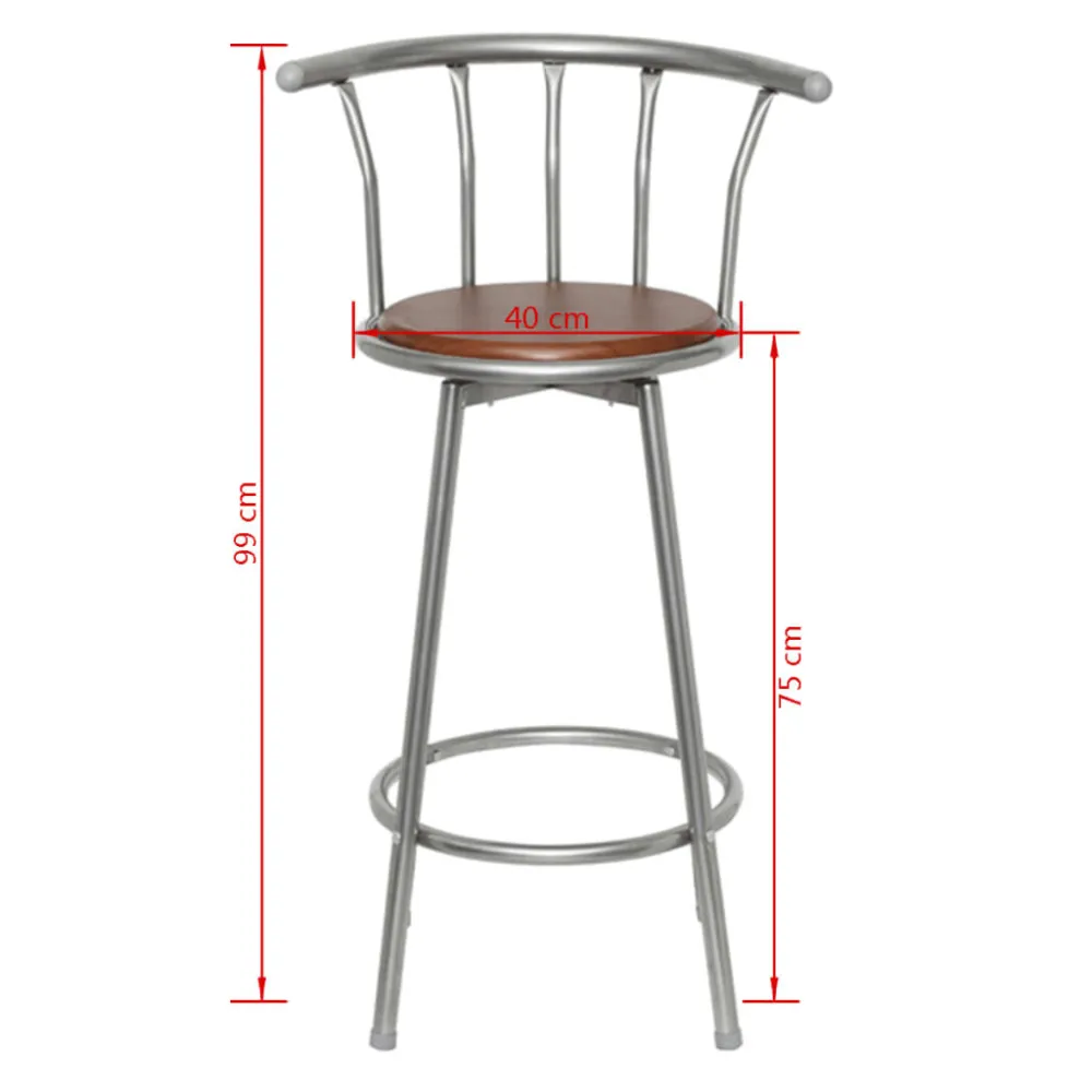 Sgabelli da Bar Set 2 pz Acciaio Marroni